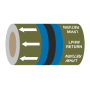 Low Pressure Hot Water Return (Arrows) - 275mm Banded Pipe Identification (ID) Tape
