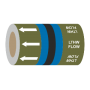 Low Temp Hot Water Flow (Arrows) - 275mm Banded Pipe Identification (ID) Tape