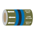 Low Temp Hot Water Return (Arrows) - 275mm Banded Pipe Identification (ID) Tape