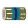 Low Temp Hot Water Return (Arrows) - 275mm Banded Pipe Identification (ID) Tape