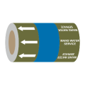 Mains Water Service (Arrows) - 275mm Banded Pipe Identification (ID) Tape