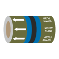 Med Pressure Hot Water Flow (Arrows) - 275mm Banded Pipe Identification (ID) Tape