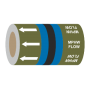 Med Pressure Hot Water Flow (Arrows) - 275mm Banded Pipe Identification (ID) Tape