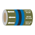 Med Pressure Hot Water Return (Arrows) - 275mm Banded Pipe Identification (ID) Tape