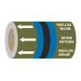 Med Pressure Hot Water Return (Arrows) - 275mm Banded Pipe Identification (ID) Tape