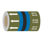 Medium Temp Hot Water Flow (Arrows) - 275mm Banded Pipe Identification (ID) Tape