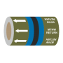 Medium Temp Hot Water Return (Arrows) - 275mm Banded Pipe Identification (ID) Tape