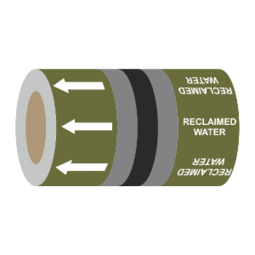 Reclaimed Water (Arrows) - 275mm Banded Pipe Identification (ID) Tape