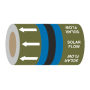 Solar Water System Flow (Arrows) - 275mm Banded Pipe Identification (ID) Tape