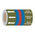 Sprinkler Mains (Arrows) - 275mm Banded Pipe Identification (ID) Tape