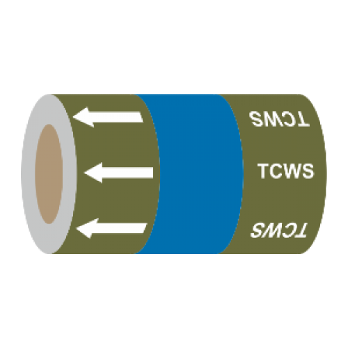 Tank / Towns Water (Arrows) - 275mm Banded Pipe Identification (ID) Tape