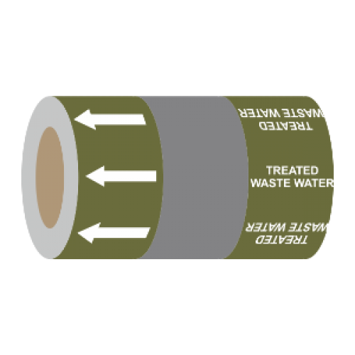 Treated Waste Water (Arrows) - 275mm Banded Pipe Identification (ID) Tape