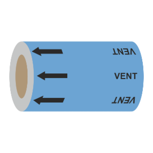 Vent (Arrows) - 275mm Banded Pipe Identification (ID) Tape