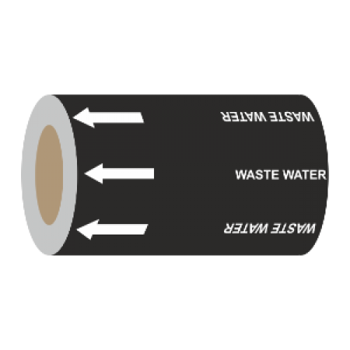 Waste Water (Arrows) - 275mm Banded Pipe Identification (ID) Tape