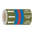 Wet Main Riser (Arrows) - 275mm Banded Pipe Identification (ID) Tape