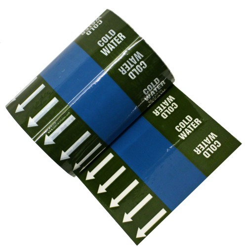 COLD WATER - BS1710:2014 Banded Indoor Pipe ID Tape