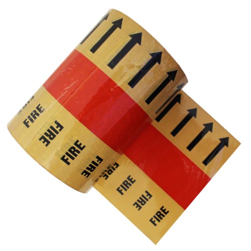 FIRE (Arrows) - Banded Pipe Identification ID Tape