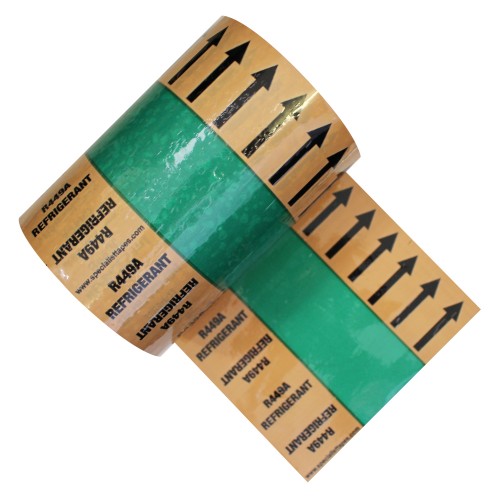 R449A REFRIGERANT (Arrows) - Banded Pipe Identification (ID) Tape