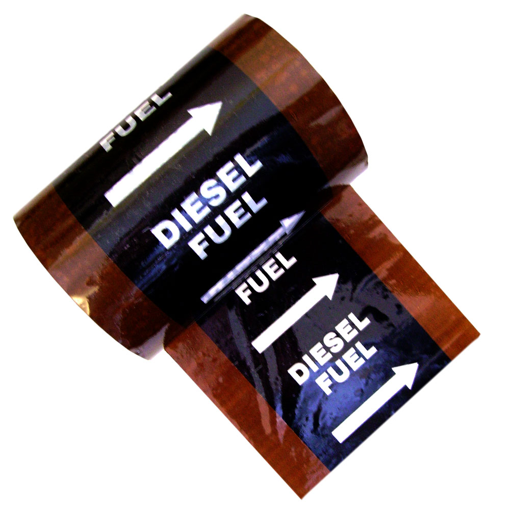 DIESEL FUEL (Arrow) Banded Pipe Identification ID Tape Campbell