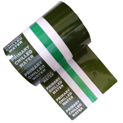 PRIMARY CHILLED WATER - Banded Pipe Identification ID Tape