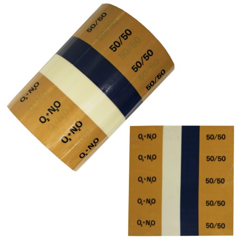 Entonox N2O + O2 (Nitrous Oxide + Oxygen) 50/50 - BS1710:1984 Medical  Pipe Identification (ID) Labels