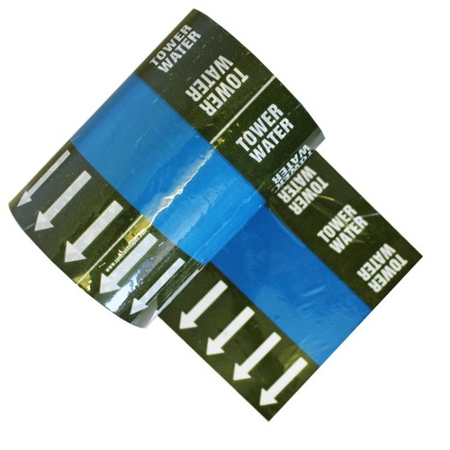 TOWER WATER - Banded Pipe Identification ID Tape