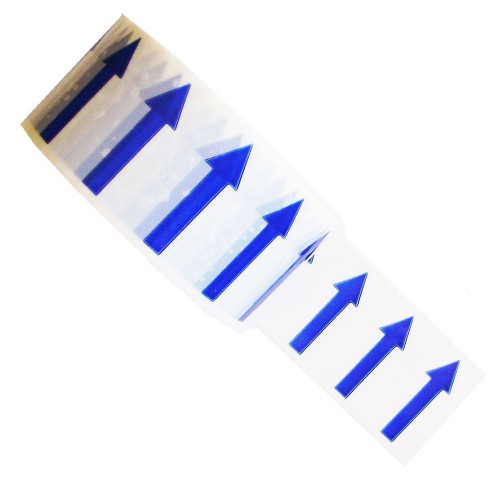 Blue Arrows - White Printed Pipe Identification (ID) Tape