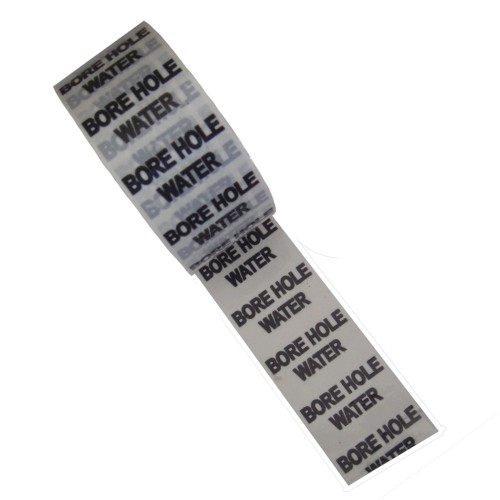 BORE HOLE WATER - White Printed Pipe Identification (ID) Tape