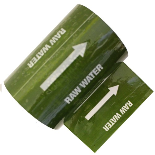 RAW WATER (Arrows) - Colour Printed Pipe Identification (ID) Tape