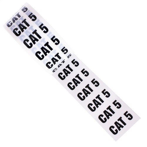 CAT 5 - White Printed Pipe Identification (ID) Tape