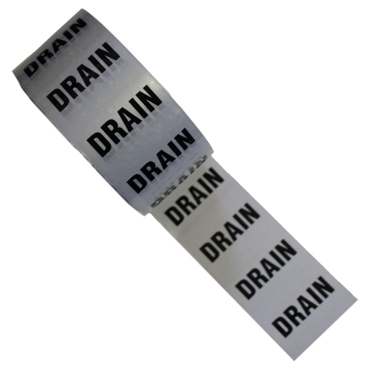 DRAIN (48mm) Colour Printed Pipe Identification (ID) Tape Campbell