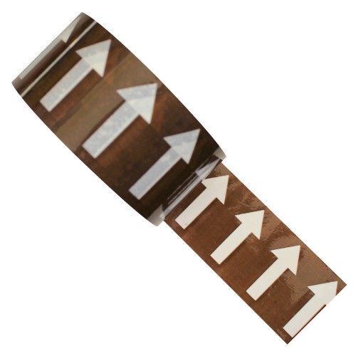 BROWN (Arrows) - Colour Printed Pipe Identification (ID) Tape