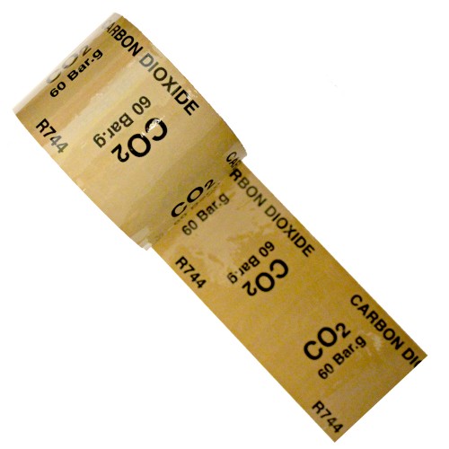 CO2 CARBON DIOXIDE 60 Bar.g R744 - Colour Printed Pipe Identification (ID) Tape CO2 CARBON DIOXIDE 60 Bar.g R744 - Colour Printed Pipe Identification (ID) Tape