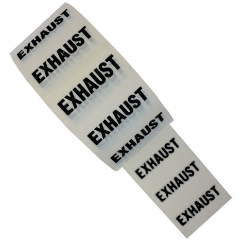 EXHAUST - White Printed Pipe Identification (ID) Tape