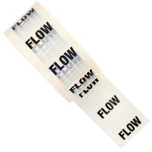 FLOW - White Printed Pipe Identification (ID) Tape