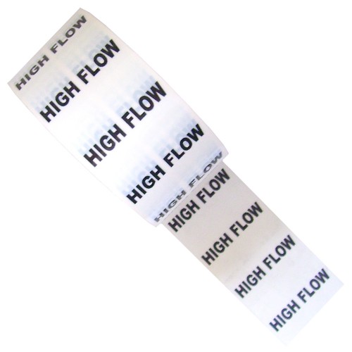 HIGH FLOW - White Printed Pipe Identification (ID) Tape