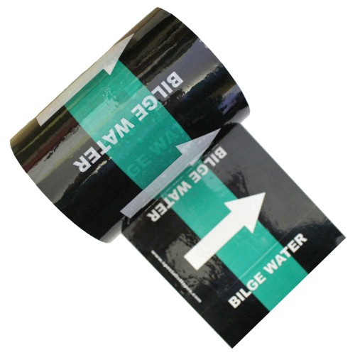 BILGE WATER (Arrows) - Banded Pipe Identification (ID) Tape 