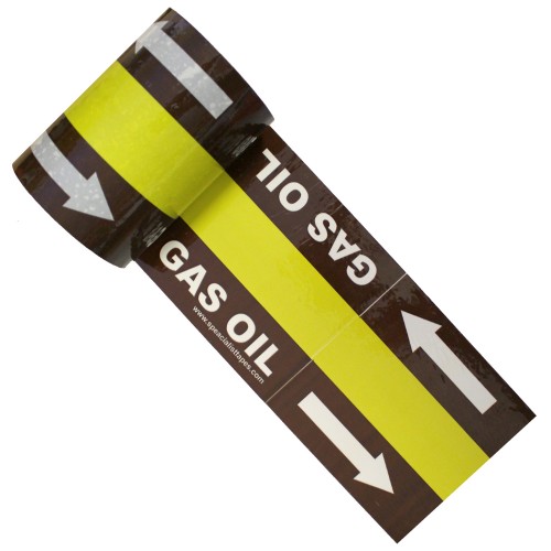 GAS OIL (Arrows) - Banded Pipe Identification (ID) Tape