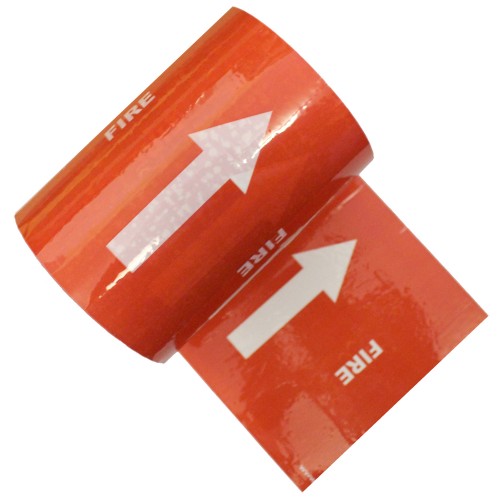 FIRE (Arrows) - Indoor Colour Printed Pipe Identification (ID) Tape 