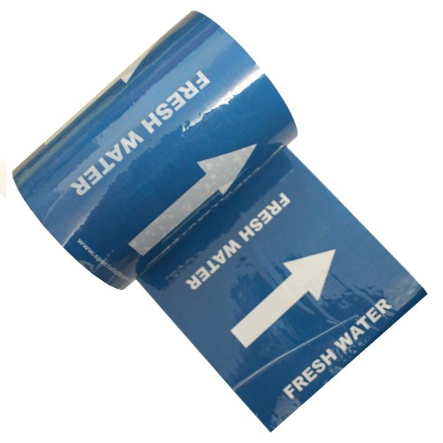 FRESH WATER (Arrows) - Indoor Colour Printed Pipe Identification (ID) Tape 