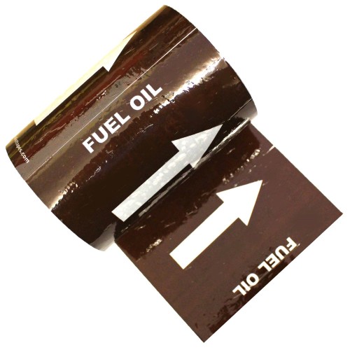 FUEL OIL (Arrows) - Indoor Colour Printed Pipe Identification (ID) Tape 