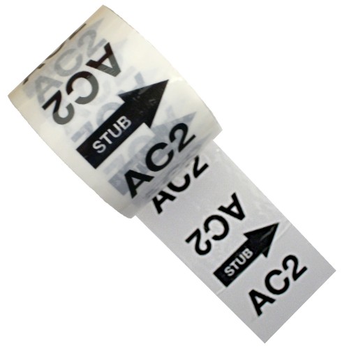 AC2 STUB (Arrows) - Indoor White Printed Pipe Identification (ID) Tape