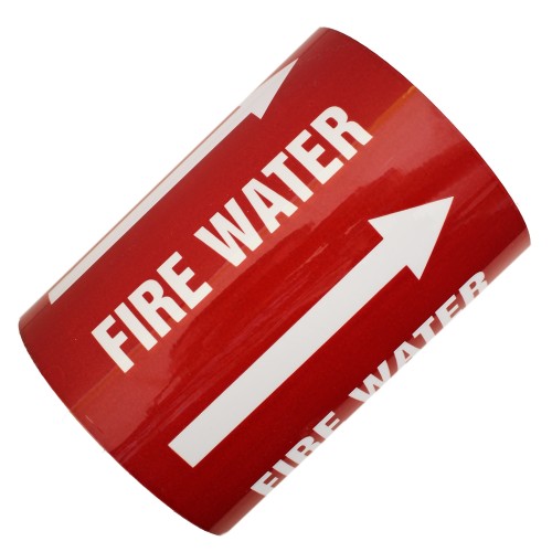 FIRE WATER (Arrows) - All Weather Pipe Identification (ID) Tape