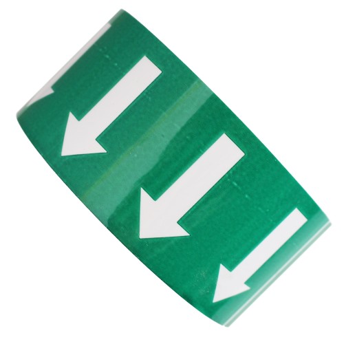 Arrows on Green - All Weather Pipe Identification (ID) Tape