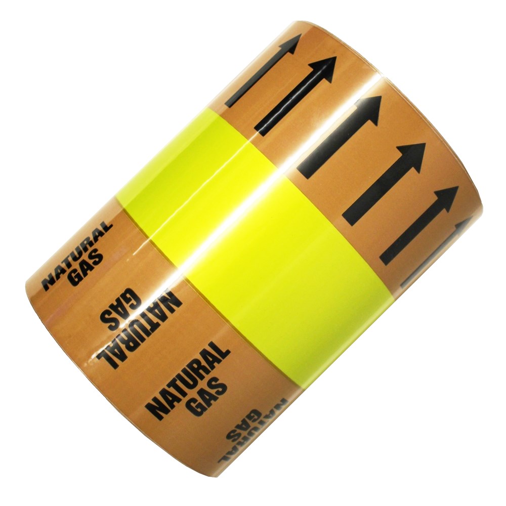 NATURAL GAS (Arrows) All Weather Pipe Identification (ID) Tape