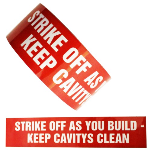 STRIKE OFF AS YOU BUILD KEEP CAVITYS CLEAN - All Weather Pipe Identification (ID) Tape
