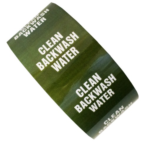 CLEAN BACKWASH WATER - All Weather Pipe Identification (ID) Tape