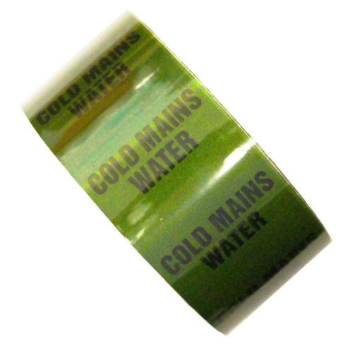 COLD MAINS WATER - All Weather Pipe Identification (ID) Tape COLD MAINS WATER - All Weather Pipe Identification (ID) Tape