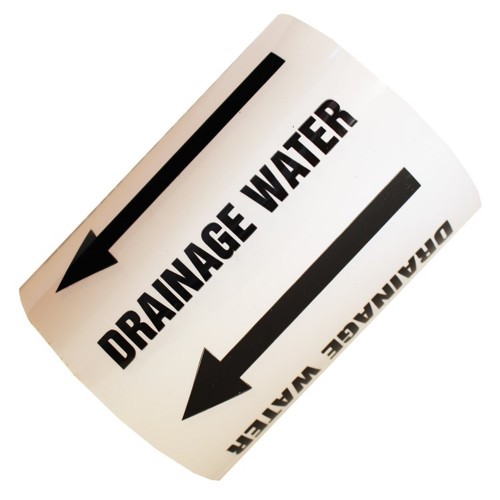 DRAINAGE WATER (Arrow) - All Weather Pipe Identification (ID) Tape