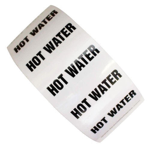 HOT WATER - All Weather Pipe Identification (ID) Tape